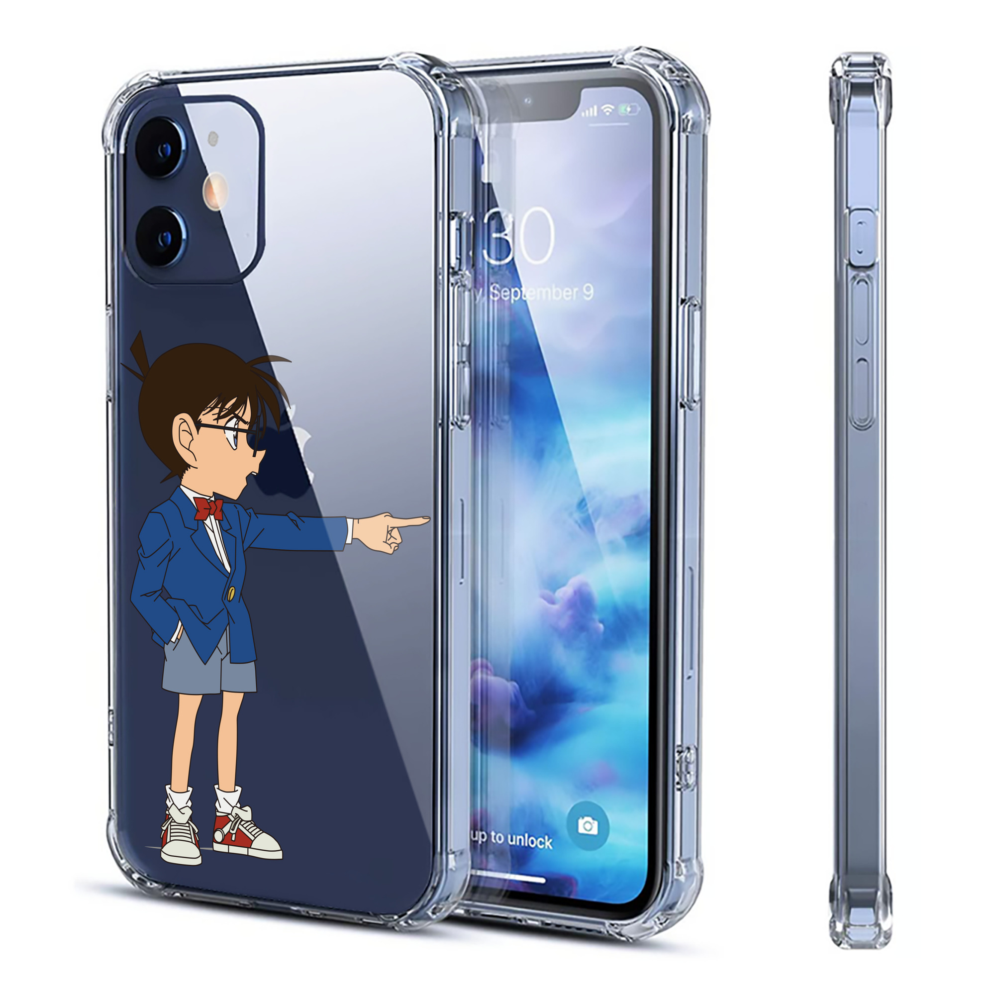 （画像用） 名探偵コナン 江戸川 コナン Detective Conan Conan Edogawa 【iPhone 12シリーズ対応】透明スマホケース（クリアソフトケース）